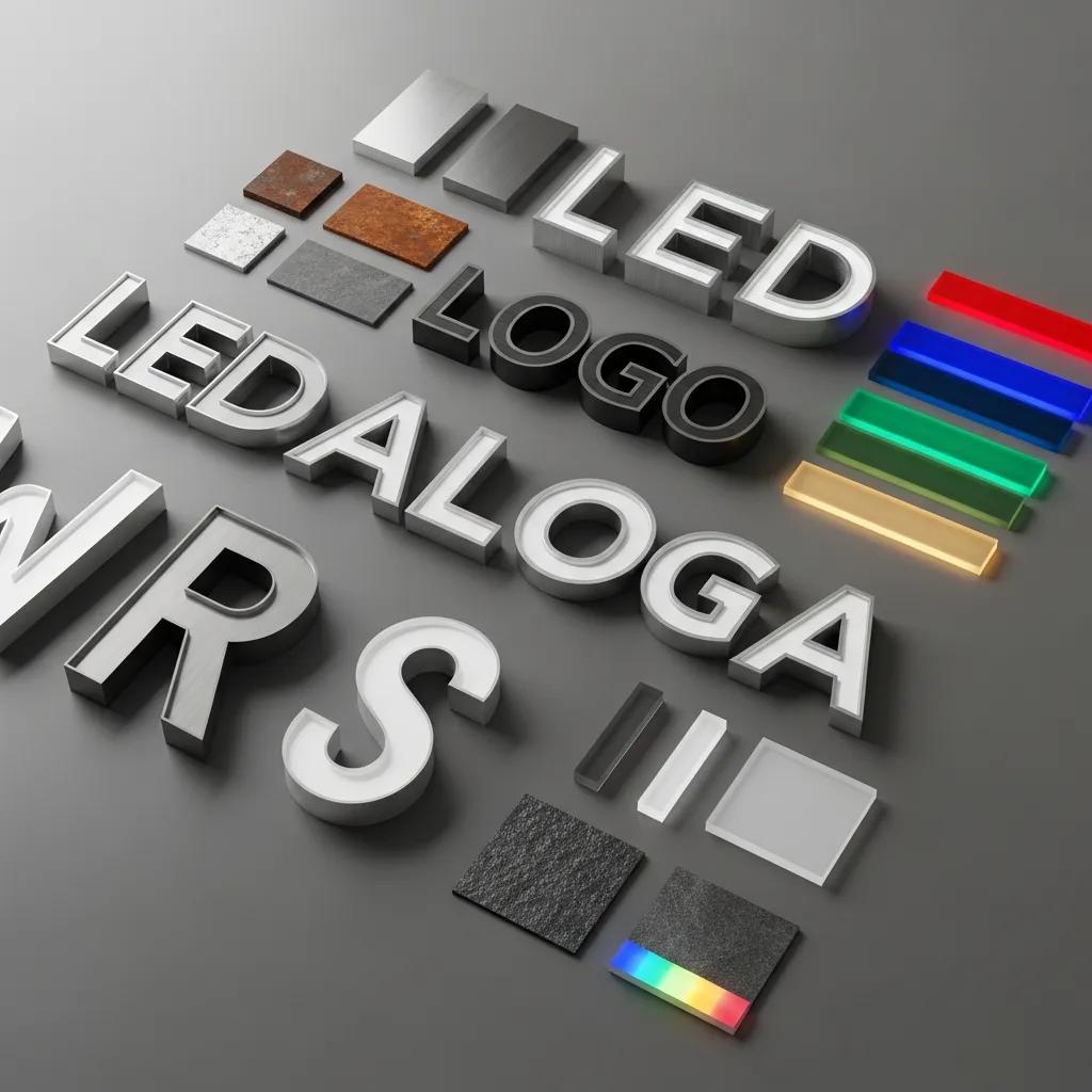 Customization options for LED channel logo signs: fonts, colors, and materials